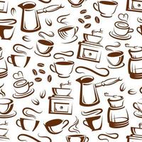 xícaras de café e fabricantes sem costura de fundo vetor