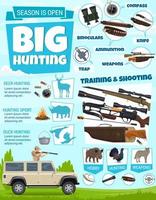 munição de caçador. caça de pássaros e animais vetor