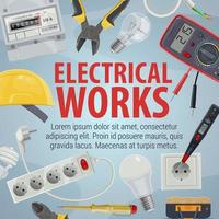 ícones de ferramentas de eletricista e trabalhos elétricos