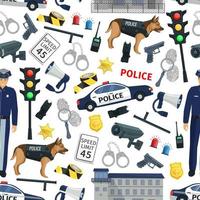 crime policial e lei sem costura padrão vetor
