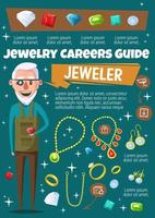 profissão de joalheiro, joias e pedras preciosas vetor