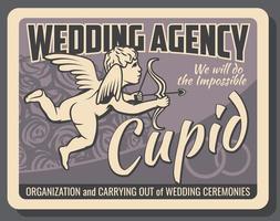 cupido com arco, organização de cerimônia de casamento vetor