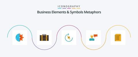 elementos de negócios e metáforas de símbolos flat 5 icon pack incluindo conversa. Aparecer. quebra-cabeça. mensagem. articulação vetor