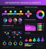 tabelas, gráficos e diagramas vetoriais infográficos vetor