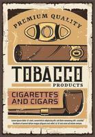 charutos e cigarros de tabaco de qualidade premium vetor