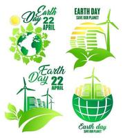 ícone do dia da terra para design de ecologia e meio ambiente vetor