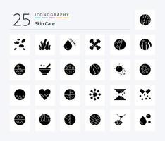 skin 25 solid gliph icon pack incluindo condicionador de cabelo. ossos saudáveis. sangramento. cálcio. ferimento vetor