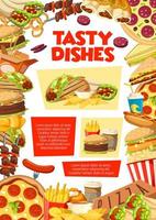 cartaz de almoço de restaurante de fast food vetor