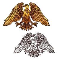 símbolo heráldico da águia do vetor do poder e da força