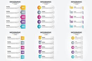 conjunto de design plano de infográficos de ilustração vetorial para folheto publicitário e revista vetor