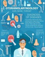 otorrinolaringologia ouvido, nariz, dor de garganta vetor