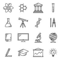 ícones vetoriais de ciência e educação vetor