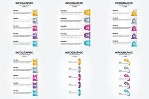 conjunto de design plano de infográficos de ilustração vetorial para folheto publicitário e revista vetor