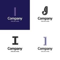 letra i design de pacote de logotipo grande design criativo de logotipos modernos para o seu negócio vetor