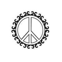 modelo de design de ilustração vetorial de ícone de símbolo de paz vetor