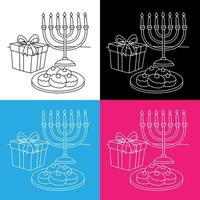 vetor de desenho de velas de hanukkah para sites, impressão e outros