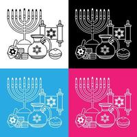 vetor de desenho de velas de hanukkah para sites, impressão e outros