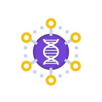 ícone da genômica, vetor de pesquisa de dna