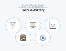 design de ícones do pacote de ícones planos de marketing de negócios 5. apresentação. o negócio. marketing. apresentação. finança vetor