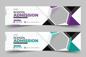 modelo de banner de capa do linkedin para admissão escolar vetor