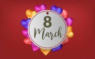 8 de março venda de oferta especial em segundo plano, celebração do site dia da mulher flores iluminação amor isolado dia internacional vetor
