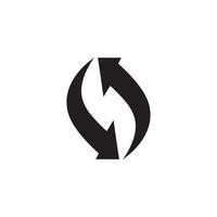 vetor de design de logotipo de ícone de seta rotativa isolado no fundo branco.