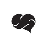 coração forma cérebro logotipo design ilustração em vetor. vetor