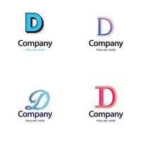letra d design de pacote de logotipo grande design criativo de logotipos modernos para o seu negócio vetor