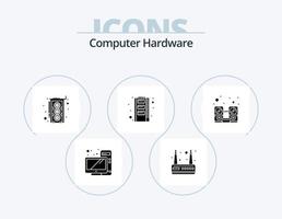 design de ícones do pacote de ícones de glifos de hardware de computador 5. alto falante. hardware. placa gráfica. computador. RAM vetor