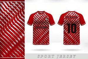 design de modelo de camisa esportiva em listras vermelhas e brancas vetor