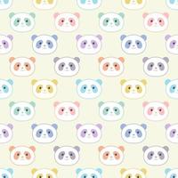 padrão perfeito de panda fofo, pandas pastel coloridos, ilustração vetorial vetor