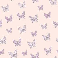 vector borboleta repetição sem costura padrão de fundo. projeto rosa pastel.