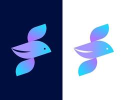 letra e com modelo de design de logotipo de empresa moderna de pássaro vetor