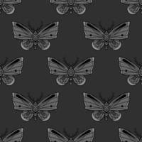 padrão de mariposa vetorial, fundo gótico, repetição contínua vetor
