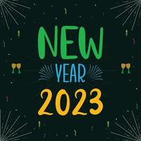cartaz de tipografia de ano novo, design de camiseta de tipografia de ano novo vetor