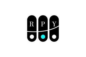 design de logotipo de letra e alfabeto rpy vetor