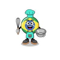 ilustração da bandeira do brasil como chef de padaria vetor