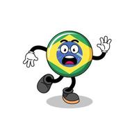 ilustração de mascote da bandeira do brasil escorregando vetor