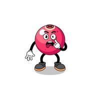 ilustração de personagem de cranberry com língua de fora vetor