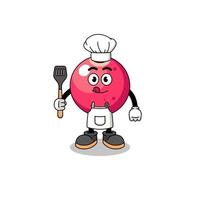 ilustração de mascote do chef de cranberry vetor