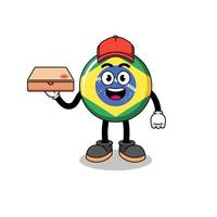 ilustração da bandeira do brasil como entregador de pizza vetor
