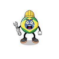 ilustração de personagem da bandeira do brasil com erro 404 vetor