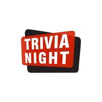 trivia noite rótulos banners modelo de design de fita de vetor. marca de venda de banner. rótulo de desconto de oferta especial de mercado vetor