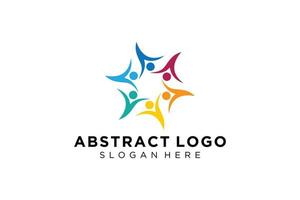 pessoas abstratas vetoriais e coleção de logotipos de família, ícones de pessoas, modelo de logotipo de saúde, símbolo de cuidado. vetor