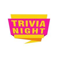 trivia noite rótulos banners modelo de design de fita de vetor. marca de venda de banner. rótulo de desconto de oferta especial de mercado vetor