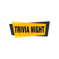 trivia noite rótulos banners modelo de design de fita de vetor. marca de venda de banner. rótulo de desconto de oferta especial de mercado vetor