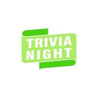 trivia noite rótulos banners modelo de design de fita de vetor. marca de venda de banner. rótulo de desconto de oferta especial de mercado vetor