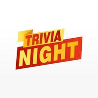 trivia noite rótulos banners modelo de design de fita de vetor. marca de venda de banner. rótulo de desconto de oferta especial de mercado vetor