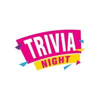 trivia noite rótulos banners modelo de design de fita de vetor. marca de venda de banner. rótulo de desconto de oferta especial de mercado vetor