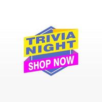 trivia noite rótulos banners modelo de design de fita de vetor. marca de venda de banner. rótulo de desconto de oferta especial de mercado vetor